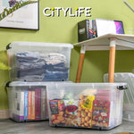 (BUNDLE OF 2) Citylife 60L Large Capacity Stackable Box Storage Container Box With Wheels - M X-6138