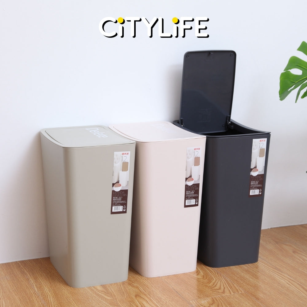 Citylife 8L Bathroom Dustbin Kitchen Hand Press Trash Bin Garbage Bin Rubbish Bin T-3074