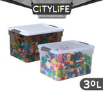 (BUNDLE OF 2) Citylife 30L Widea Transparent Storage Box Stackable Storage Container Box - XL X-6325