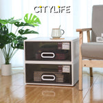 (Bundle of 2) Citylife 25L Stackable Storage Chest Drawers box Home Organizer Drawer Plastic Cabinet G-5203