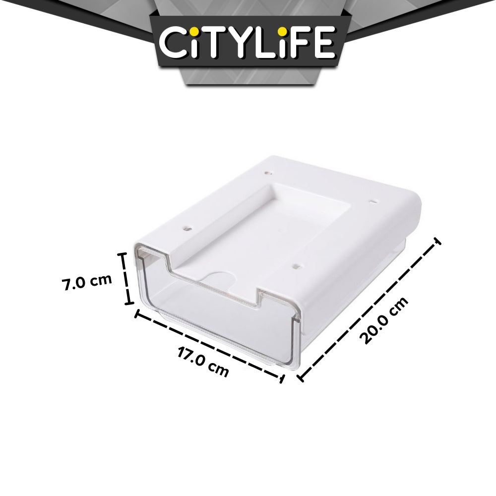 (Bundle of 2) Citylife 2 Packs Self-Adhesive Under Desk Drawer Slide Out Desk Organizers and Accessories H-8097