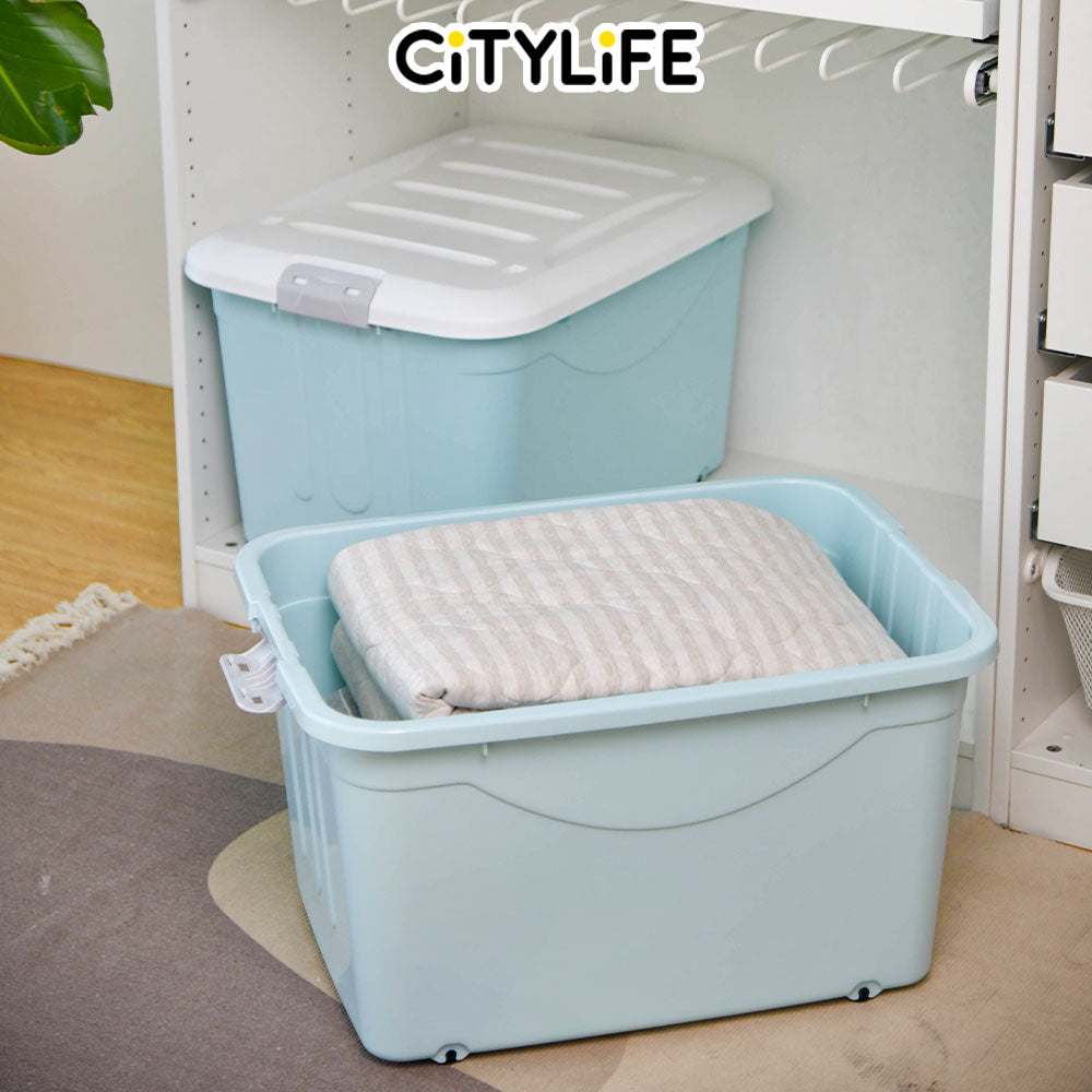 Citylife 72L Large Capacity Stackable Box Storage Container Box With Wheels - XL X-6130