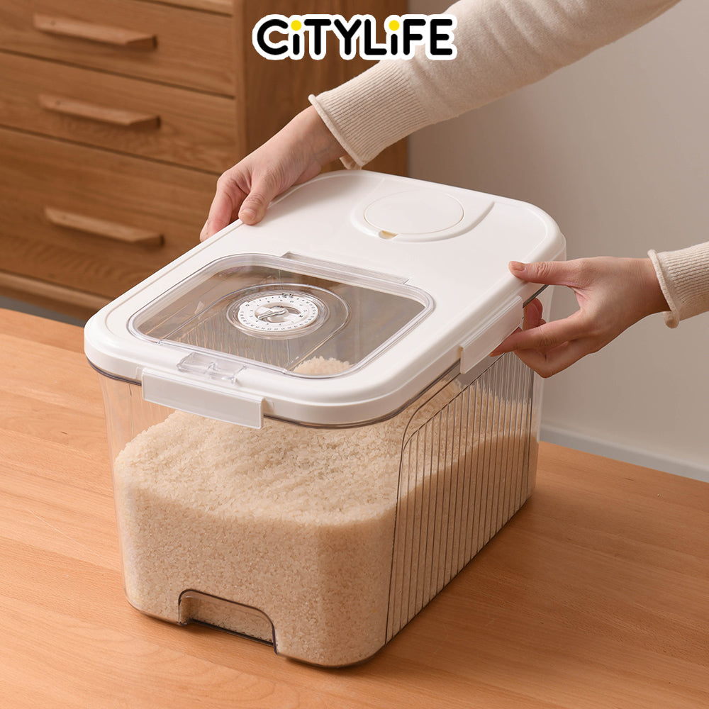 Citylife 6L/12L Rice Storage Container Box Insect-proof Moisture-proof Sealed Food Storage Rice Box T-943334