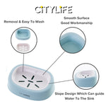 Citylife Soap Box Drain Soap Holder Soap Dish Box Sponge Storage Holder Bathroom Storage Tray H-7011