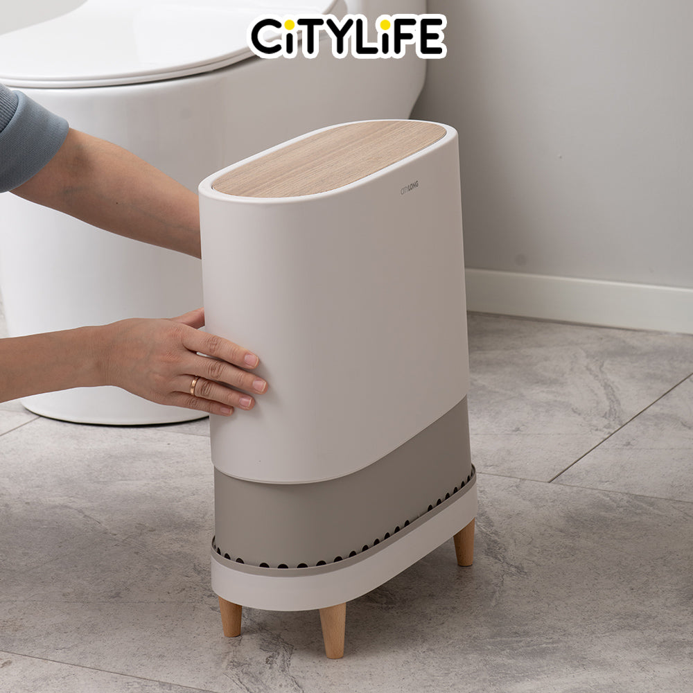 Citylife 11.5L Bathroom Dustbin Kitchen Hand Press Trash Bin Garbage Bin Rubbish Bin T-30282931