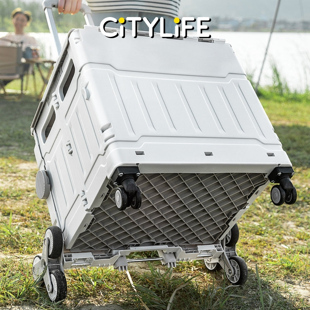 Citylife 50L Large Capacity Collapsible Grocery Shopping Trolley 360 Rotatable wheels ZDC-01(Small)