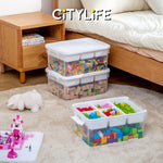 Citylife 16L Transparent Organizer Stackable Storage Container Box With Extra Compartment Tray X-6015