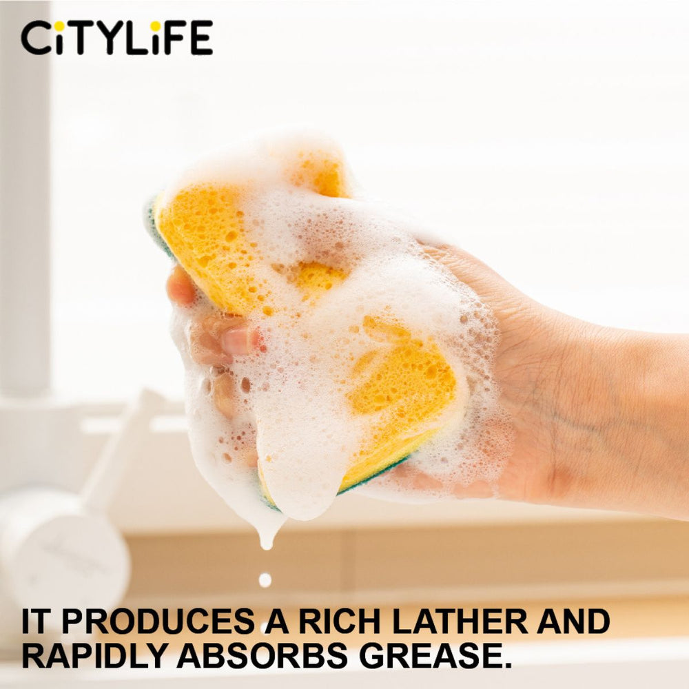 🔥NEW🔥Citylife Kitchen Sponge Sponge Dual-Side Scrub Sponges for Kitchen Cleaning, Dishwashing