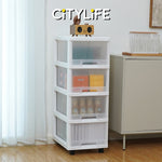 Citylife 72L 4 Tier Storage Cabinet Space Saving Drawer Cabinet Organizer With Wheels G-5021