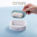 Citylife Soap Box Drain Soap Holder Soap Dish Box Sponge Storage Holder Bathroom Storage Tray H-7011