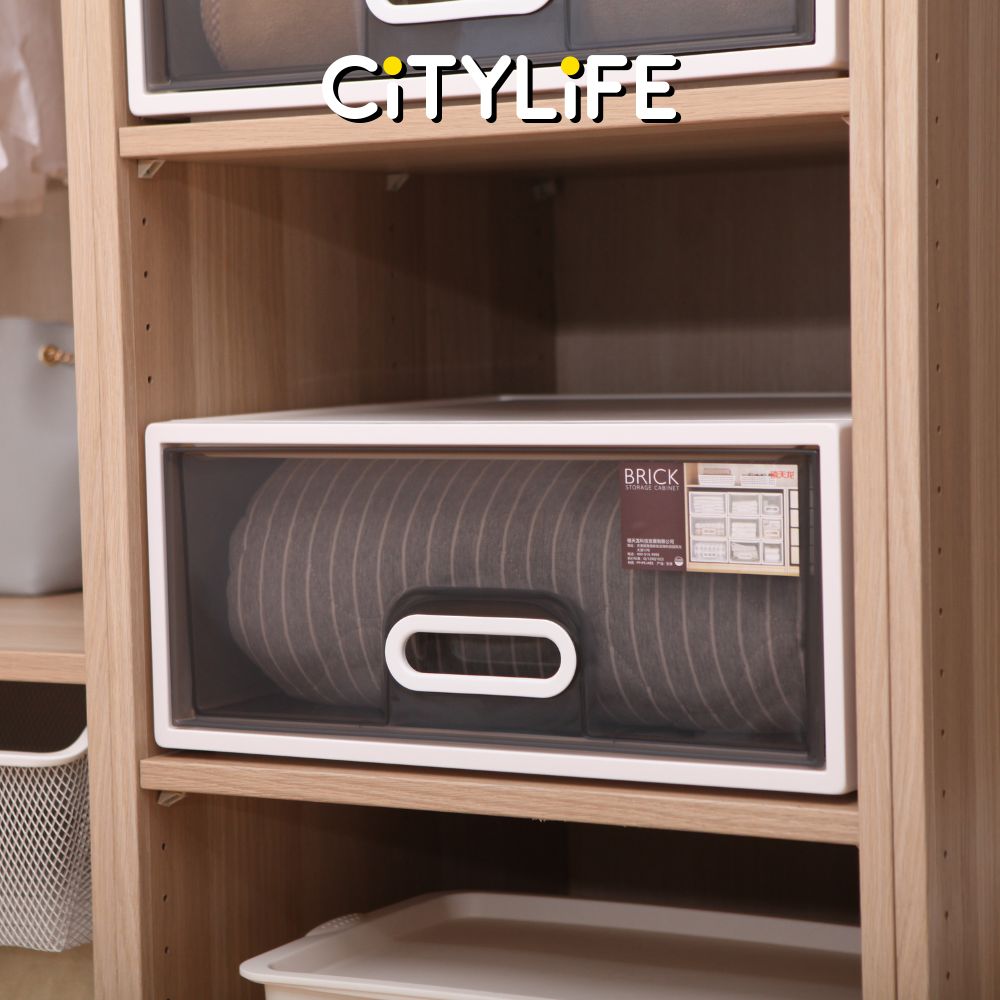 (Bundle of 2) Citylife 25L Stackable Storage Chest Drawers box Home Organizer Drawer Plastic Cabinet G-5203