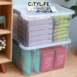 Citylife 42L Widea Transparent Storage Box Stackable Storage Large Container Box With Wheels X-6328