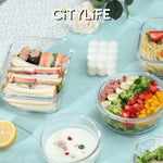 (Bundle of 2) Citylife Air-tight Glass Lunch Box Oven Microwave Glass Food Container Bento Box H-84848586