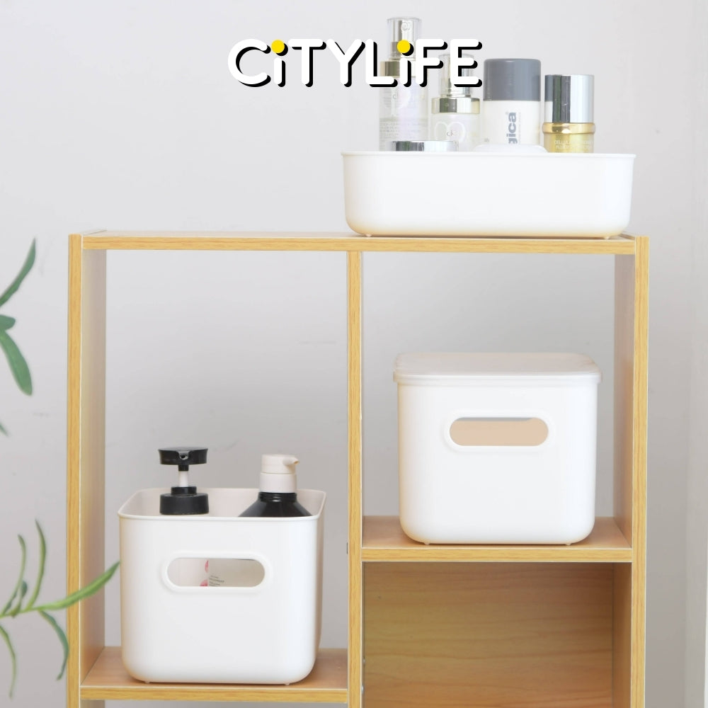 (Bundle of 2) Citylife 2.7L Organisers Storage Boxes Kitchen Containers Wardrobe Shelf Desk Home With Closure Lid - XS H-7701