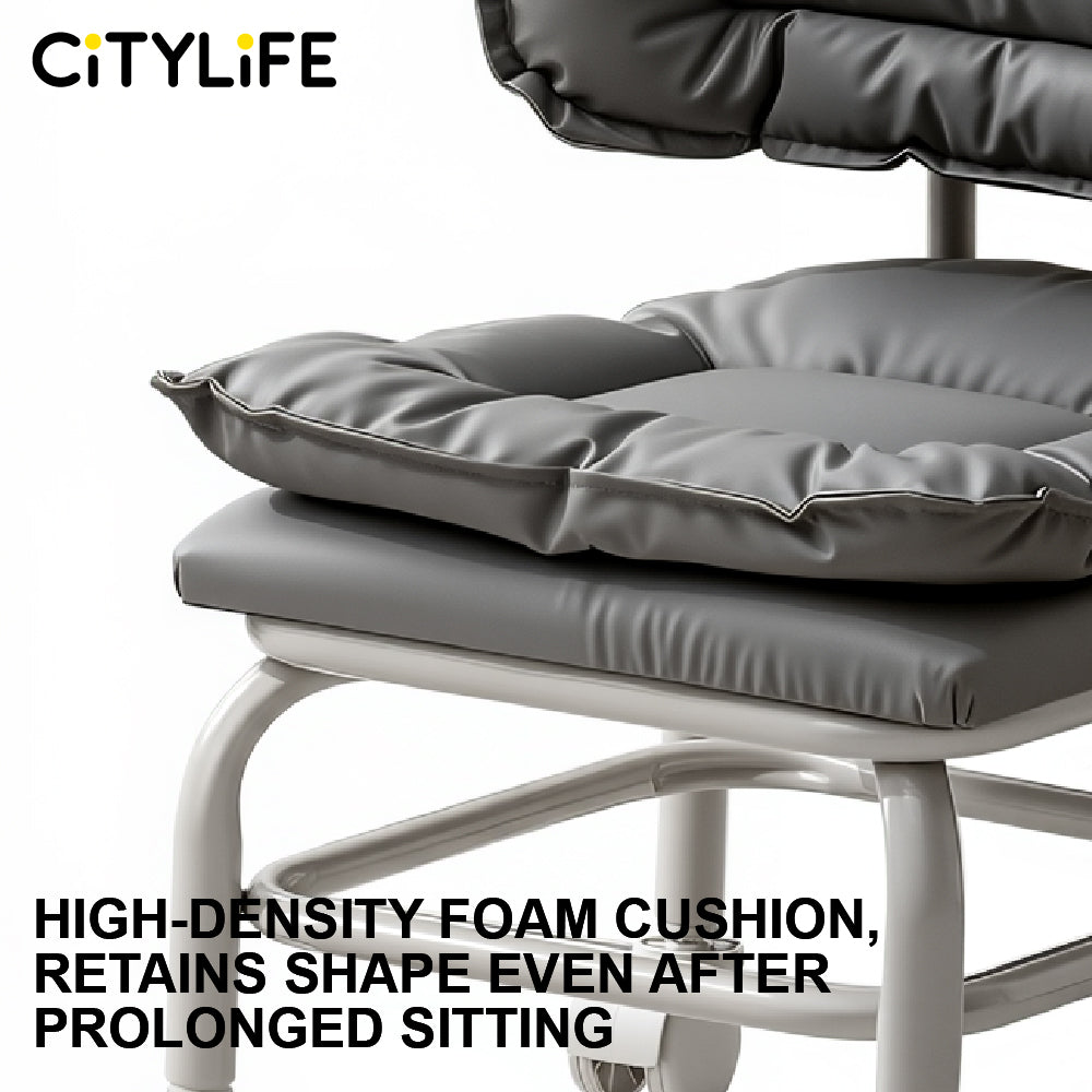 🔥NEW🔥Citylife Swivel Low Roller Seat Stool Children Small Chair Round Stool with Sofa Cushion Foot Pulley Moving