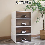 (Bundle of 2) Citylife 25L Stackable Storage Chest Drawers box Home Organizer Drawer Plastic Cabinet G-5203