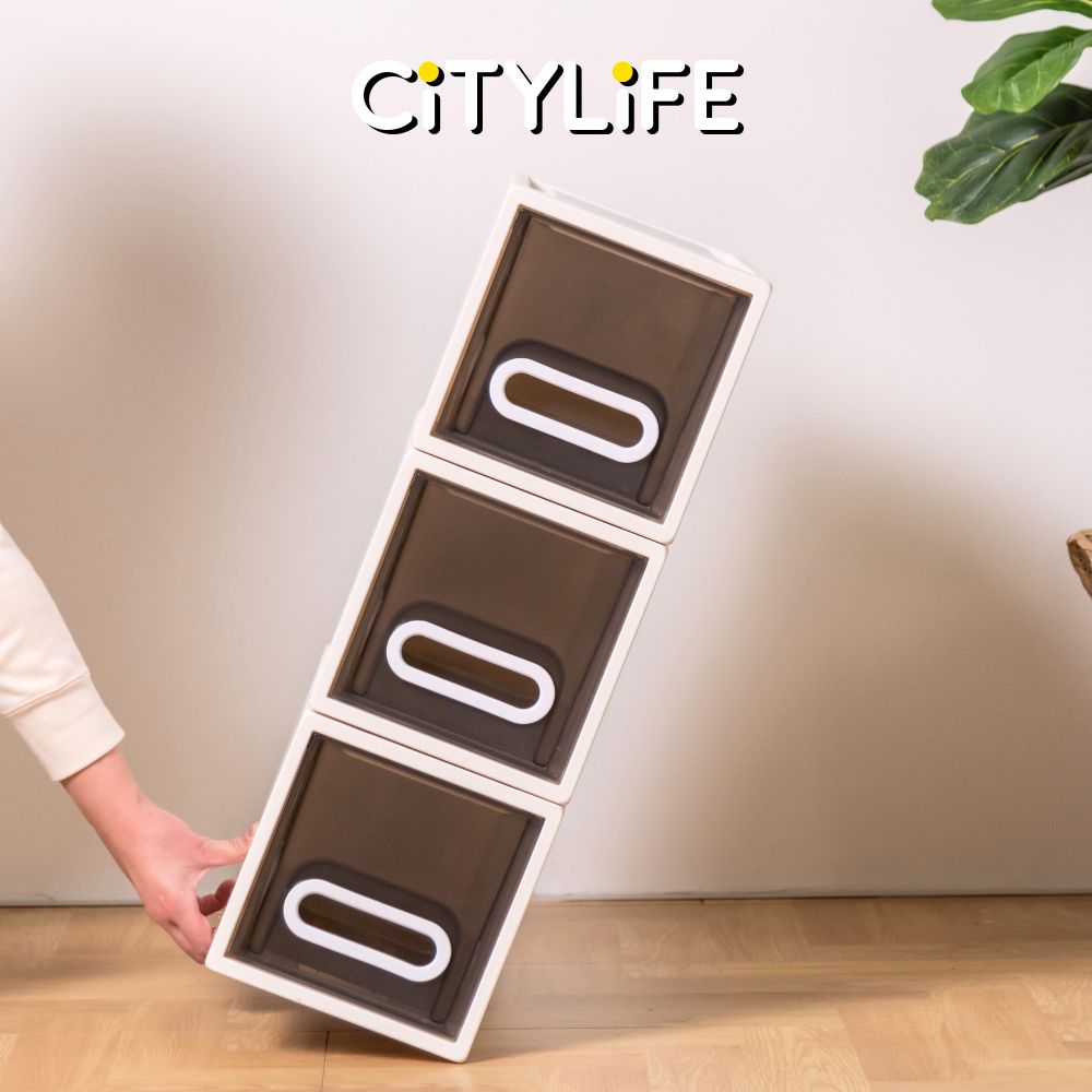 (Bundle of 2) Citylife 9L Stackable Storage Chest Drawers box Home Organizer Drawer Plastic Cabinet G-5200
