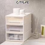 (Bundle of 2) Citylife 3L Stackable Storage Chest Drawers box Home Organizer Drawer Plastic Cabinet G-5210