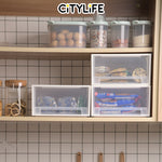 (Bundle of 2) Citylife 3L Stackable Storage Chest Drawers box Home Organizer Drawer Plastic Cabinet G-5210