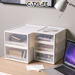 (Bundle of 2) Citylife 3L Stackable Storage Chest Drawers box Home Organizer Drawer Plastic Cabinet G-5210