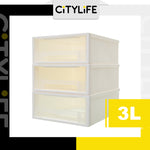 (Bundle of 2) Citylife 3L Stackable Storage Chest Drawers box Home Organizer Drawer Plastic Cabinet G-5210