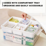 Citylife 16L/43L Transparent Organizer Stackable Storage Container Box With Extra Compartment Tray X-60111218