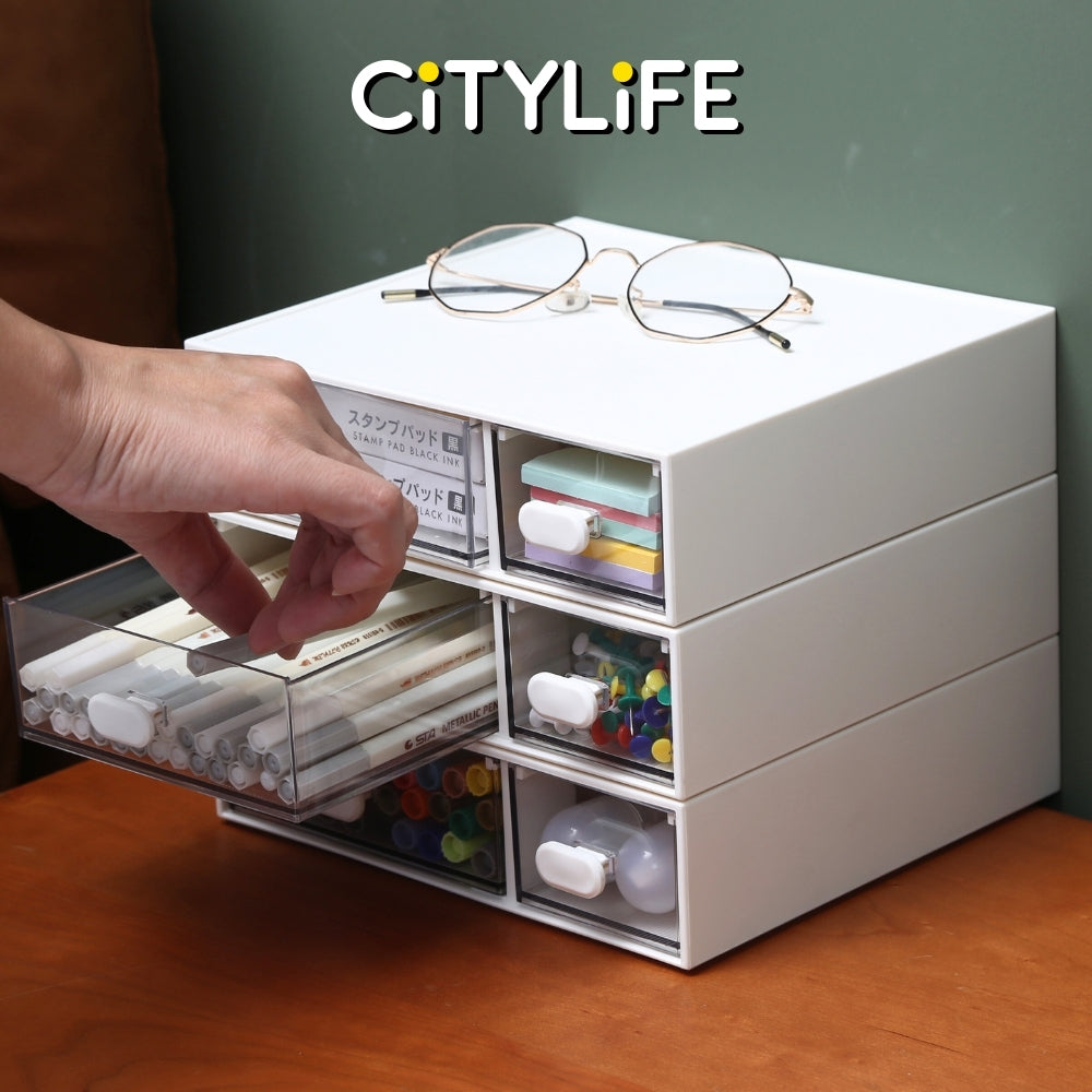 Citylife 1.1L Stationery Organizer Desk Organiser Drawer Organizer Stackable Desktop Organiser H-7285