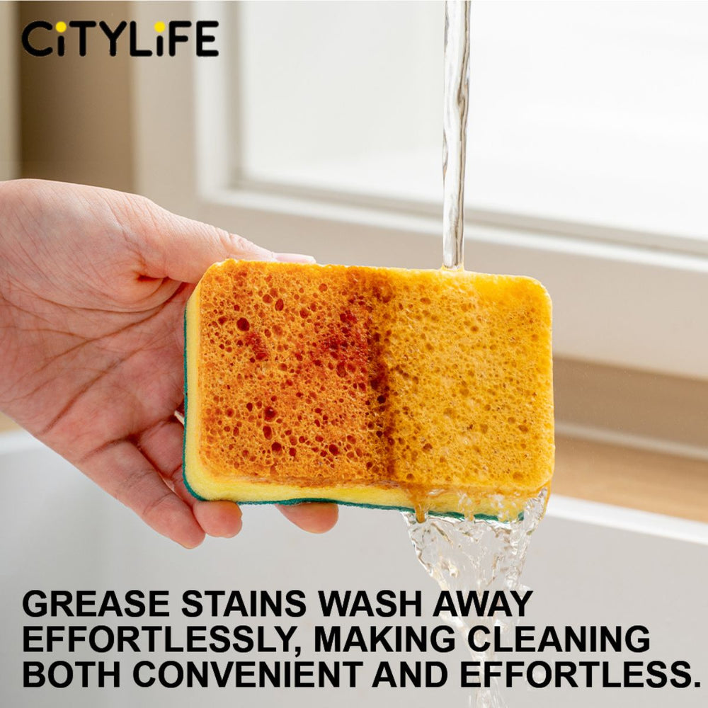 🔥NEW🔥Citylife Kitchen Sponge Sponge Dual-Side Scrub Sponges for Kitchen Cleaning, Dishwashing