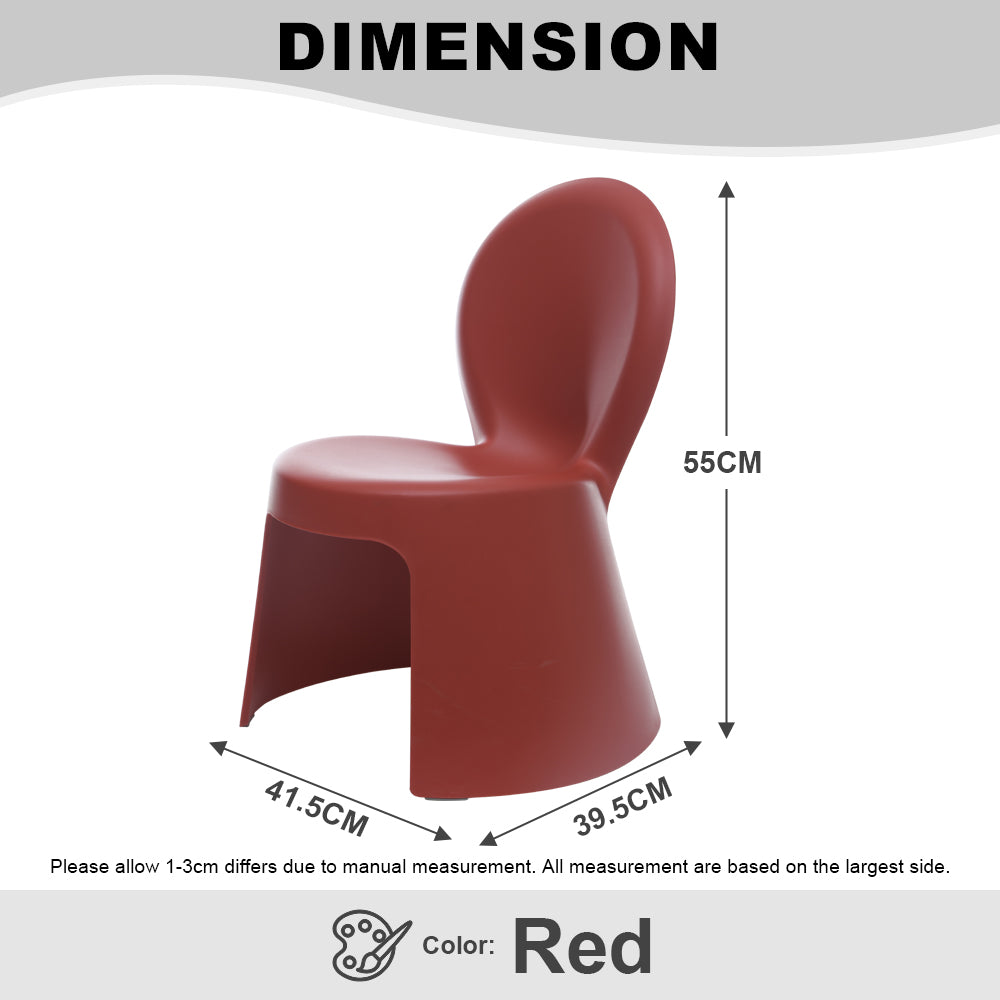 Citylife Sturdy Stackable Kids or Adults Stool Chair with Backrest - (Hold Up To 120kg) D-2123