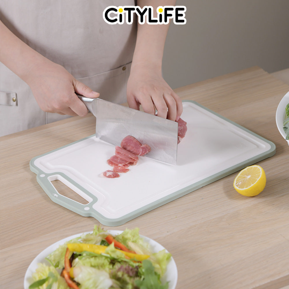 (BUNDLE OF 2) - Citylife Anti-bacterial Non-slip Kitchen Meat Fruit Vegetable Chopping Board Food Chopping Board KB-715455