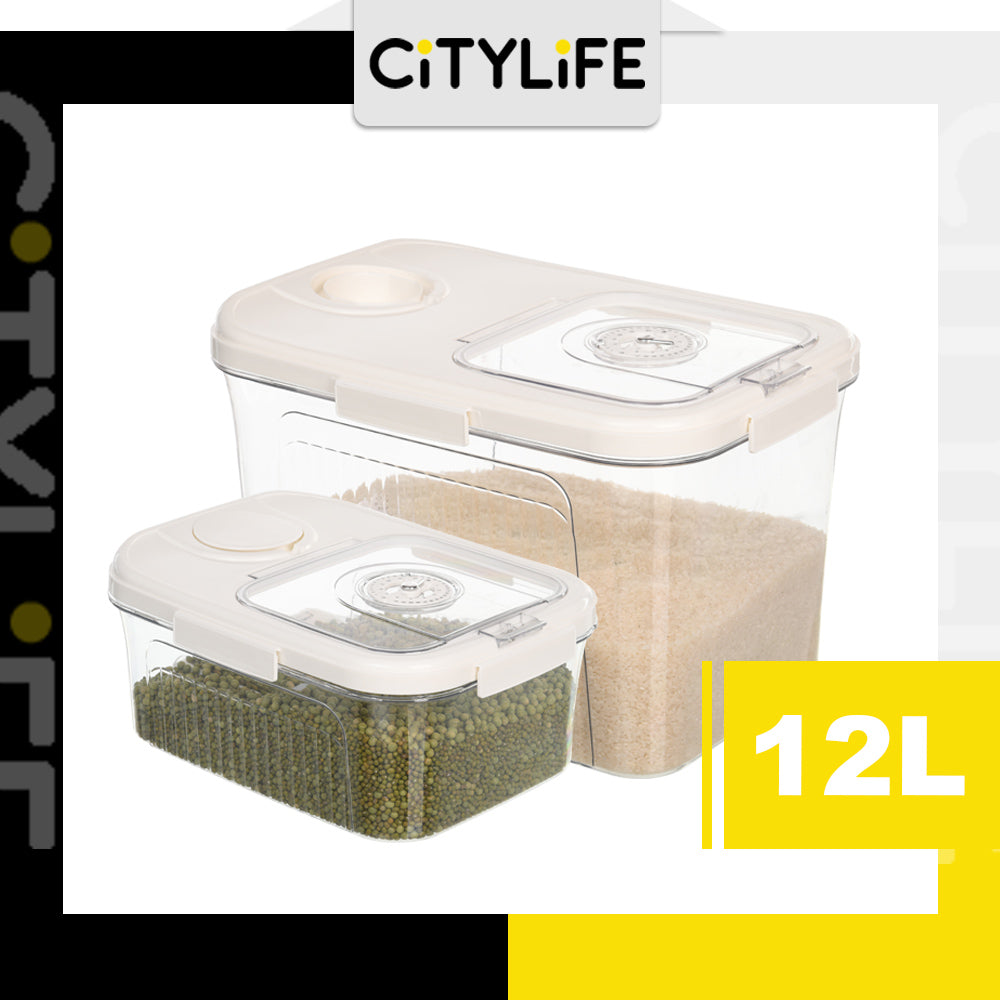 Citylife 6L/12L Rice Storage Container Box Insect-proof Moisture-proof Sealed Food Storage Rice Box T-943334