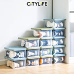 (Bundle of 2) Citylife 10L Large Capacity Toy Organizer Storage Box Stackable Container Document Organizer X-6127