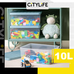 (Bundle of 2) Citylife 10L Large Capacity Toy Organizer Storage Box Stackable Container Document Organizer X-6127