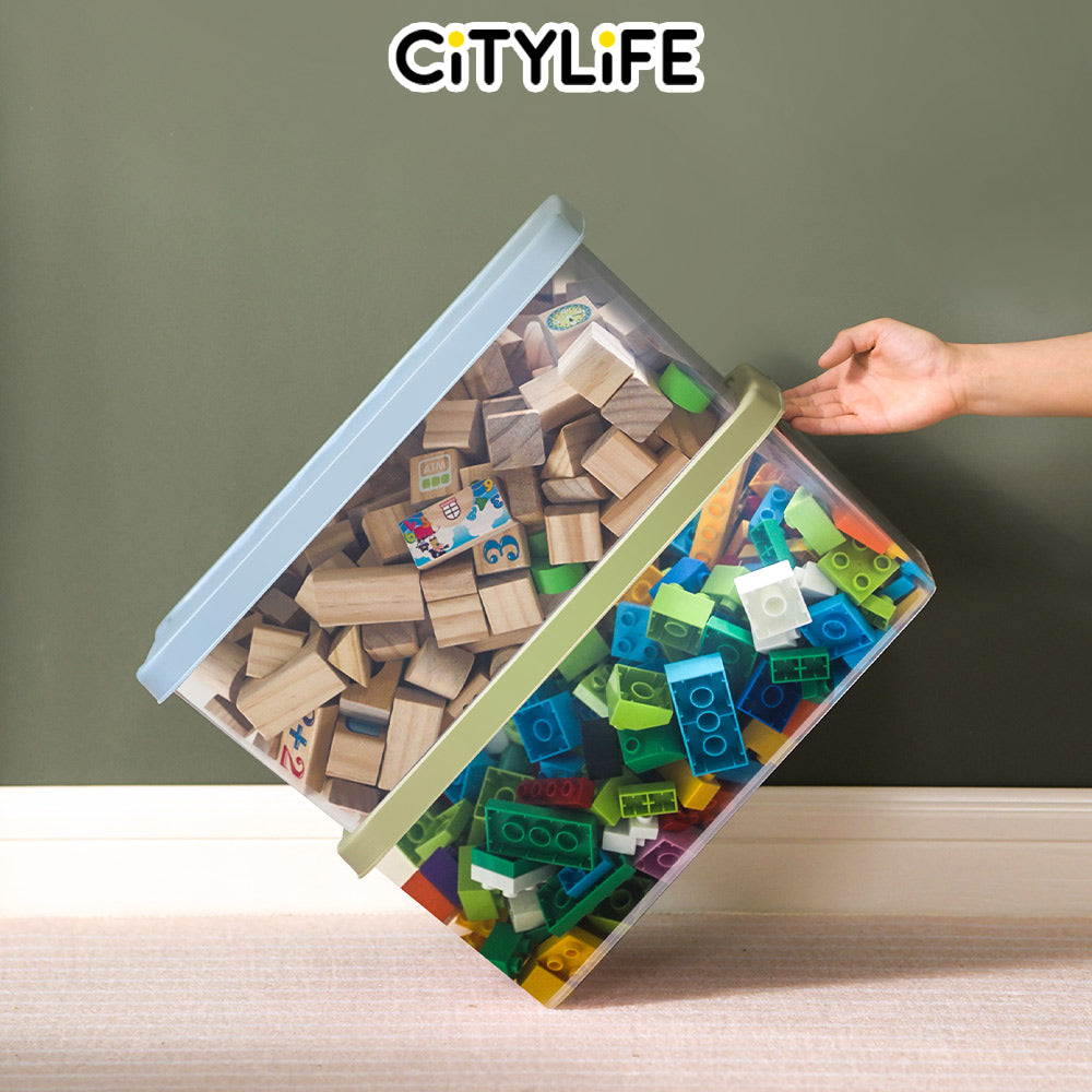 (Bundle of 2) Citylife 10L Large Capacity Toy Organizer Storage Box Stackable Container Document Organizer X-6127