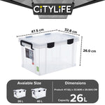 Citylife 26L Hercules Anti-Humidity Storage Box Stackable Strong Storage Container Box X-6371