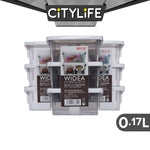 (Bundle of 2) Citylife 0.17L Widea Transparent Storage Box Stackable Storage Mini Container Box X-6316