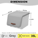 Citylife 35L Front Opening Container Box Stackable Storage Box With PU Leather Handle X-6322