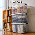 (BUNDLE OF 2) Citylife 60L Large Capacity Stackable Box Storage Container Box With Wheels - L X-6137