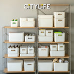 (Bundle of 2) Citylife 2.7L Organisers Storage Boxes Kitchen Containers Wardrobe Shelf Desk Home With Closure Lid - XS H-7701