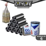 (BUNDLE OF 6) Citylife Vest/Drawstring Garbage bag Large Trash Bag Rubbish Bag W-9421