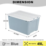 Citylife 47L Transparent Storage Box Stackable Storage Large Container Box With Wheels X-6333