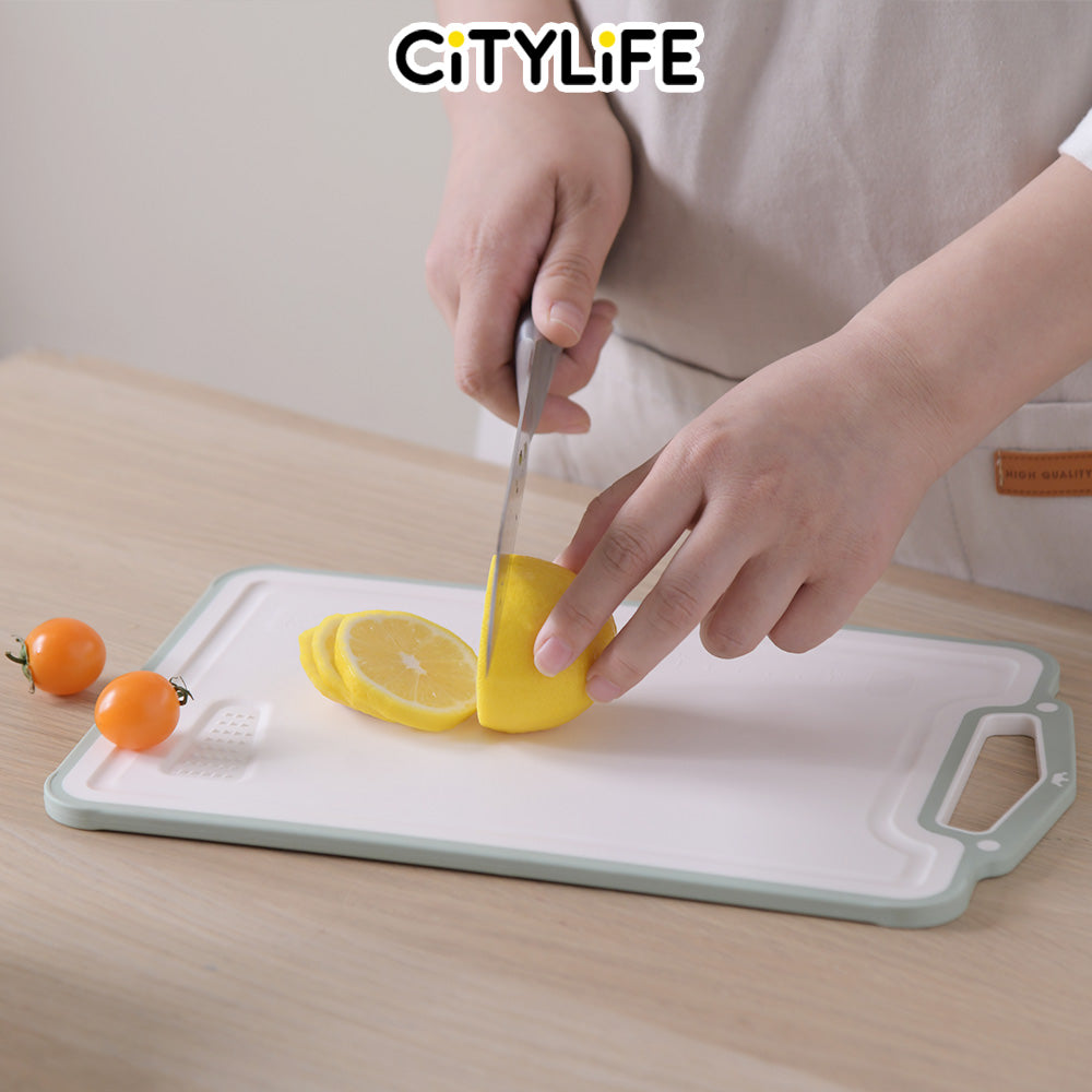 (BUNDLE OF 2) - Citylife Anti-bacterial Non-slip Kitchen Meat Fruit Vegetable Chopping Board Food Chopping Board KB-715455