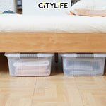 (Bundle of 2) Citylife 29L Transparent Container Box Underbed Stackable Storage X-6342