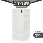 Citylife 135L 5 Tier Storage Cabinet Space Saving Drawer Knock Down Cabinet Cabinet Organizer G-5091