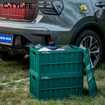 Citylife 64L Collapsible Storage Box Crate with Lid Folding Storage Box with Cover Panel for Home Outdoor