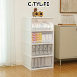 Citylife 108L 4 Tier Storage Cabinet Space Saving Drawer Knock Down Cabinet Cabinet Organizer G-5090