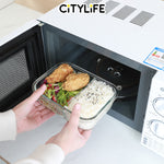 (Gift Pack Bundle) Citylife Air-tight Glass Lunch Box Oven Microwave Glass Food Container Bento Box H-84818283