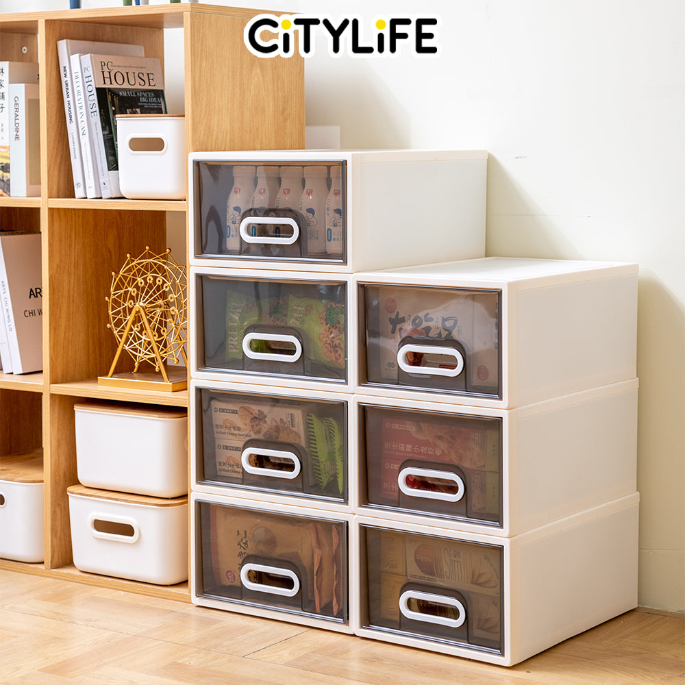 (Bundle of 2) Citylife 15L Stackable Storage Chest Drawers box Home Organizer Drawer Plastic Cabinet G-5201