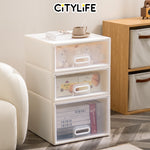 (Bundle of 2) Citylife 25L Stackable Storage Chest Drawers box Home Organizer Drawer Plastic Cabinet G-5203