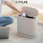 Citylife 11.5L Bathroom Dustbin Kitchen Hand Press Trash Bin Garbage Bin Rubbish Bin T-30282931